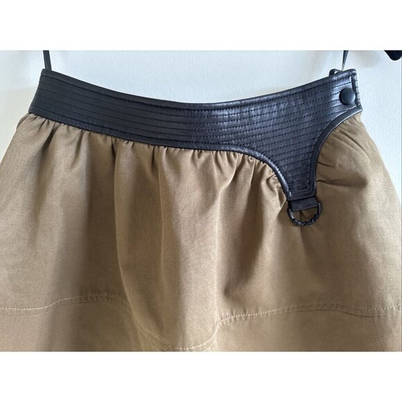 Sea Plus C+ impress skirt, golden brown, small,vegan leather, lined, fairy core - Picture 2 of 16